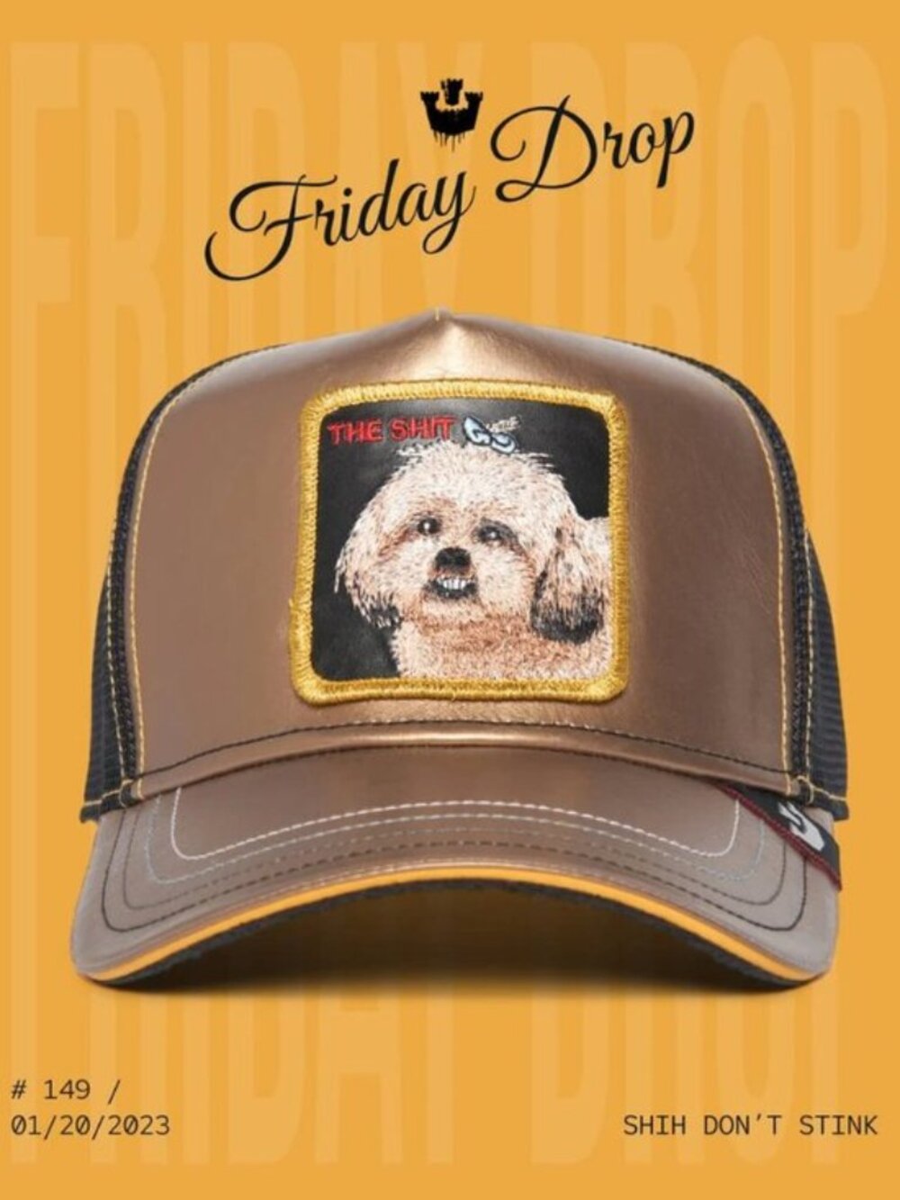 Limited Edition Goorin Brothers "Shih Don't Stink” Shitzu Trucker Hat